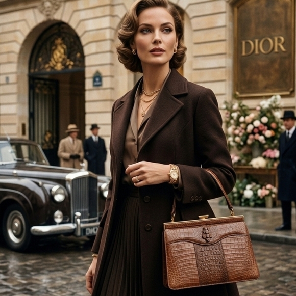 Vintage Handbags - Vintage Genuine Crocodile Handbag